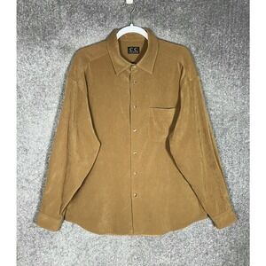 CC Collection Microfiber Long Sleeve‎ Button Up Shirt Mens Size Large Pocket USA